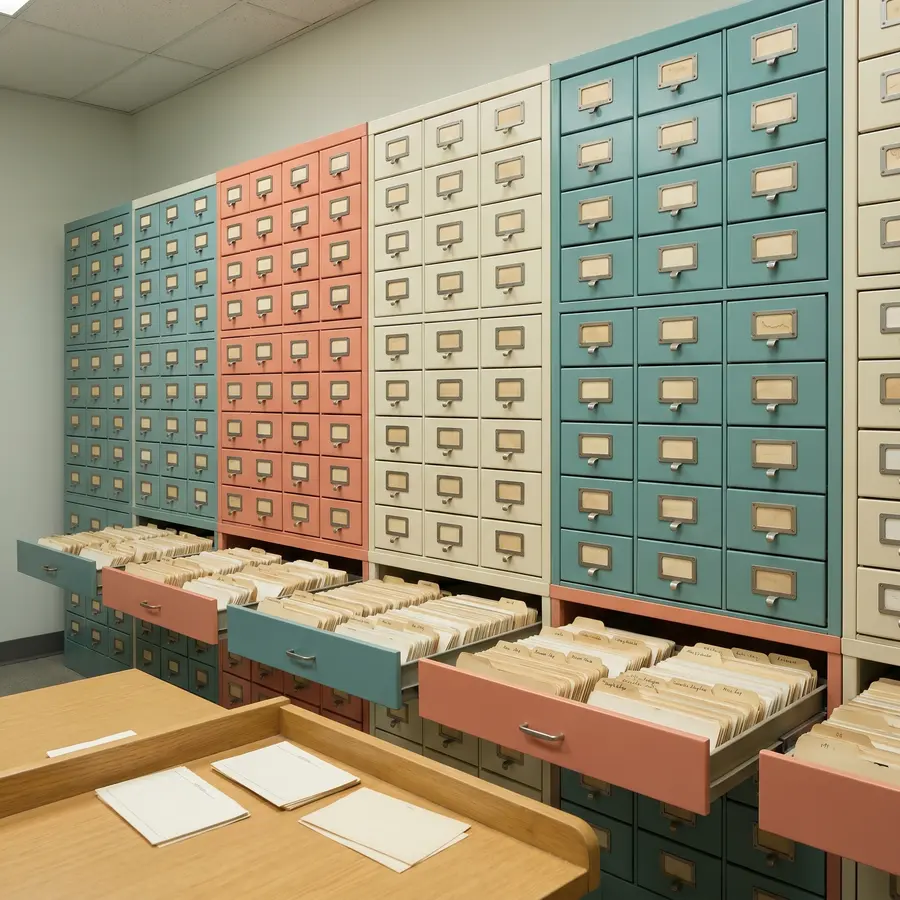 Labeled drawers for modular model instruction cards